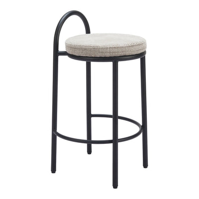 Banco Mostrador para Comedor de Empresa - ZUO SISAL - Beige Tweed - Asiento y Respaldo Tapizados - 110096 - Zuo - NOGAL BEAT - Banco Comercial