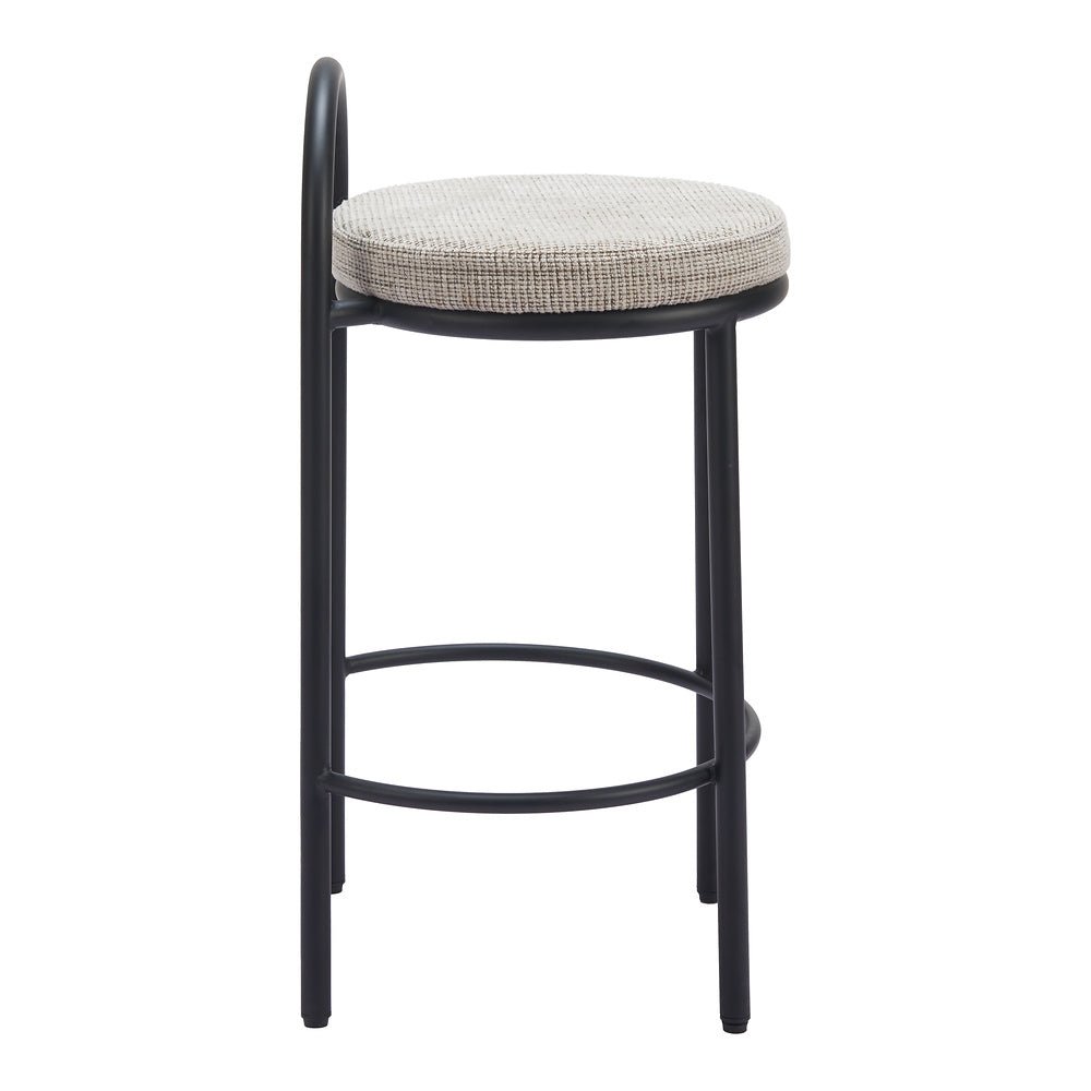 Banco Mostrador para Comedor de Empresa - ZUO SISAL - Beige Tweed - Asiento y Respaldo Tapizados - 110096 - Zuo - NOGAL BEAT - Banco Comercial