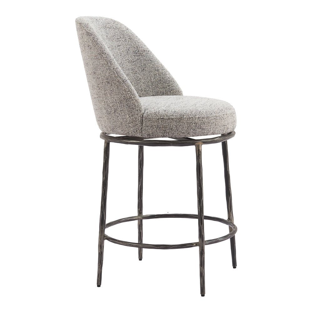 Banco Mostrador para Restaurante - ZUO NORDHAVN - Varios Colores - Asiento y Respaldo Tapizados en Tejido Texturizado - 110274 - Zuo - NOGAL BEAT - Banco Comercial