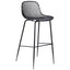 Banco comercial Albar PL-70 con respaldo de polipropileno, estructura de metal y base negra