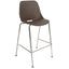 Banco alto Nogal Beat Quick OHV-47 ALTA con estructura de acero cromado, base de cuatro puntas y asiento de polipropileno