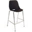 Banco alto Nogal Beat Quick OHV-47 ALTA con estructura de acero cromado, base de cuatro puntas y asiento de polipropileno