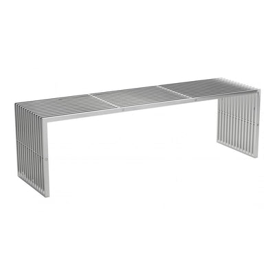 BANCO NOGAL BEAT TANIA | Banco Ocasional Decorativo Habitación | 43 cm | Plata | Acero Pulido | Interior - 109454 - Zuo - NOGAL BEAT - Bancos