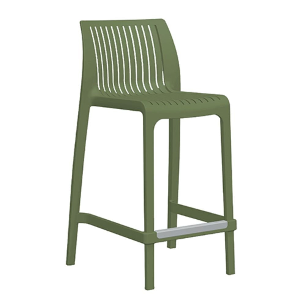 Banco comercial Offiho Milos OHV-7203BC en polipropileno y acero inoxidable con diseño ergonómico