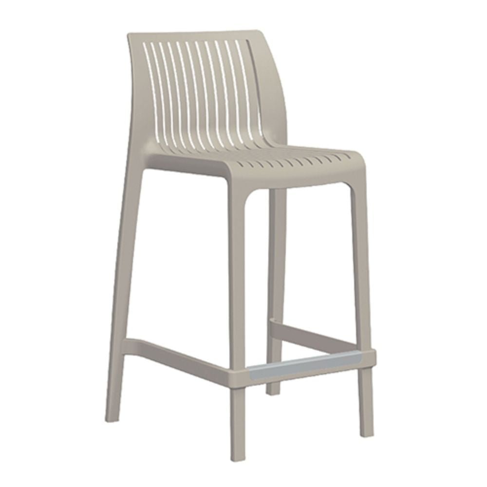 Banco comercial Offiho Milos OHV-7203BC en polipropileno y acero inoxidable con diseño ergonómico