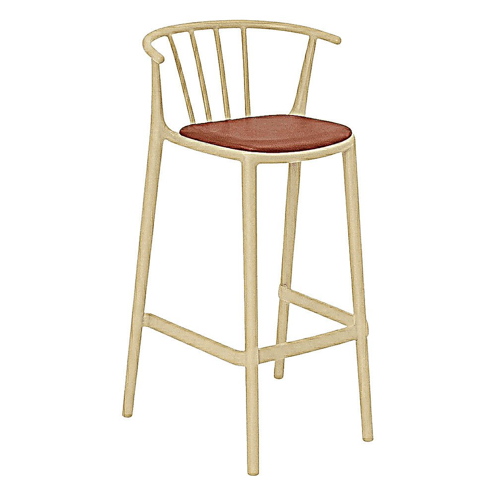 Banco para Barras Asiento Tapizado - RESOL WOODY ALTO - Varios Colores - Tejido Acrílico Tintado en Masa - 07102 - Resol - NOGAL BEAT - Banco Comercial