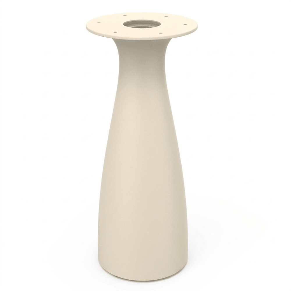 Base circular Resol Baobab L en MDPE rotomoldeado con protección UV para mesa de terraza