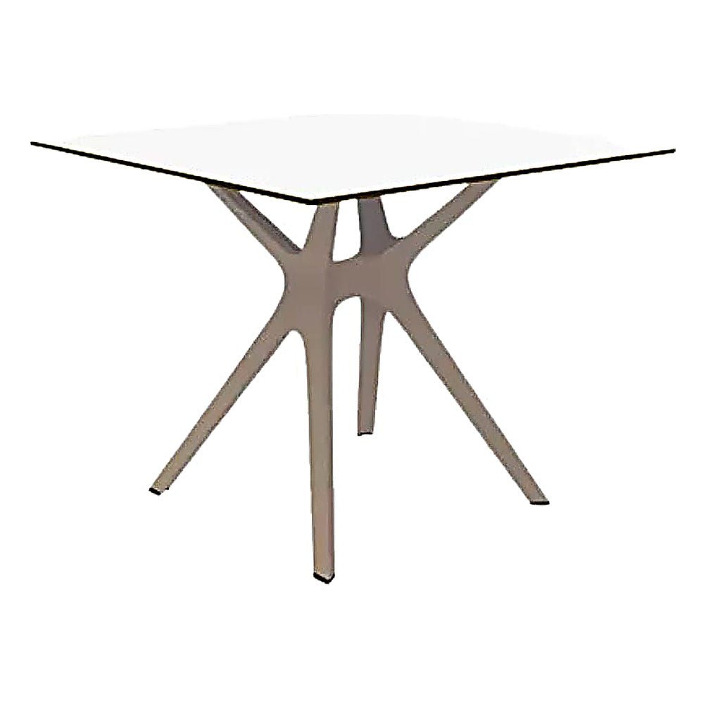 Base y Cubierta Comercial al Aire Libre Cuadrada - RESOL VELA S 70 X 70 HPL - Varios Colores - Tecnología Asistida Gas con Protección UV y Enlazadas - 03061 - Resol - NOGAL BEAT - Mesa de Terraza