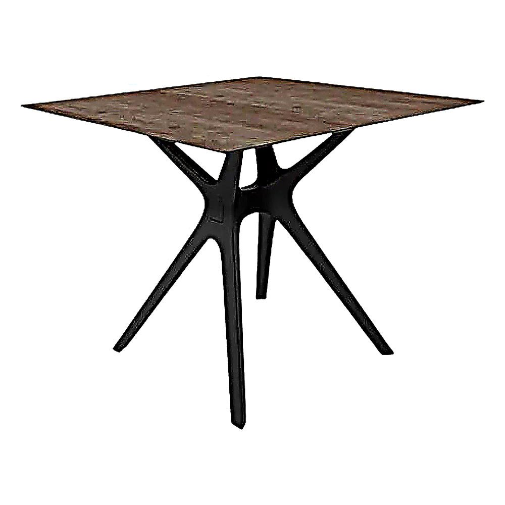 Base y Cubierta Comercial al Aire Libre Cuadrada - RESOL VELA S 80 X 80 HPL - Varios Colores - Tecnología Asistida Gas con Protección UV y Enlazadas - 04070 - Resol - NOGAL BEAT - Mesa de Terraza