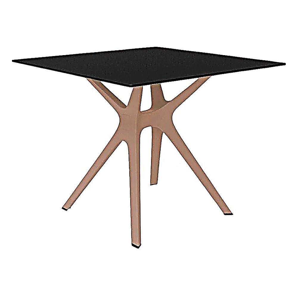 Base y Cubierta Comercial al Aire Libre Cuadrada - RESOL VELA S 80 X 80 HPL - Varios Colores - Tecnología Asistida Gas con Protección UV y Enlazadas - 03074 - Resol - NOGAL BEAT - Mesa de Terraza