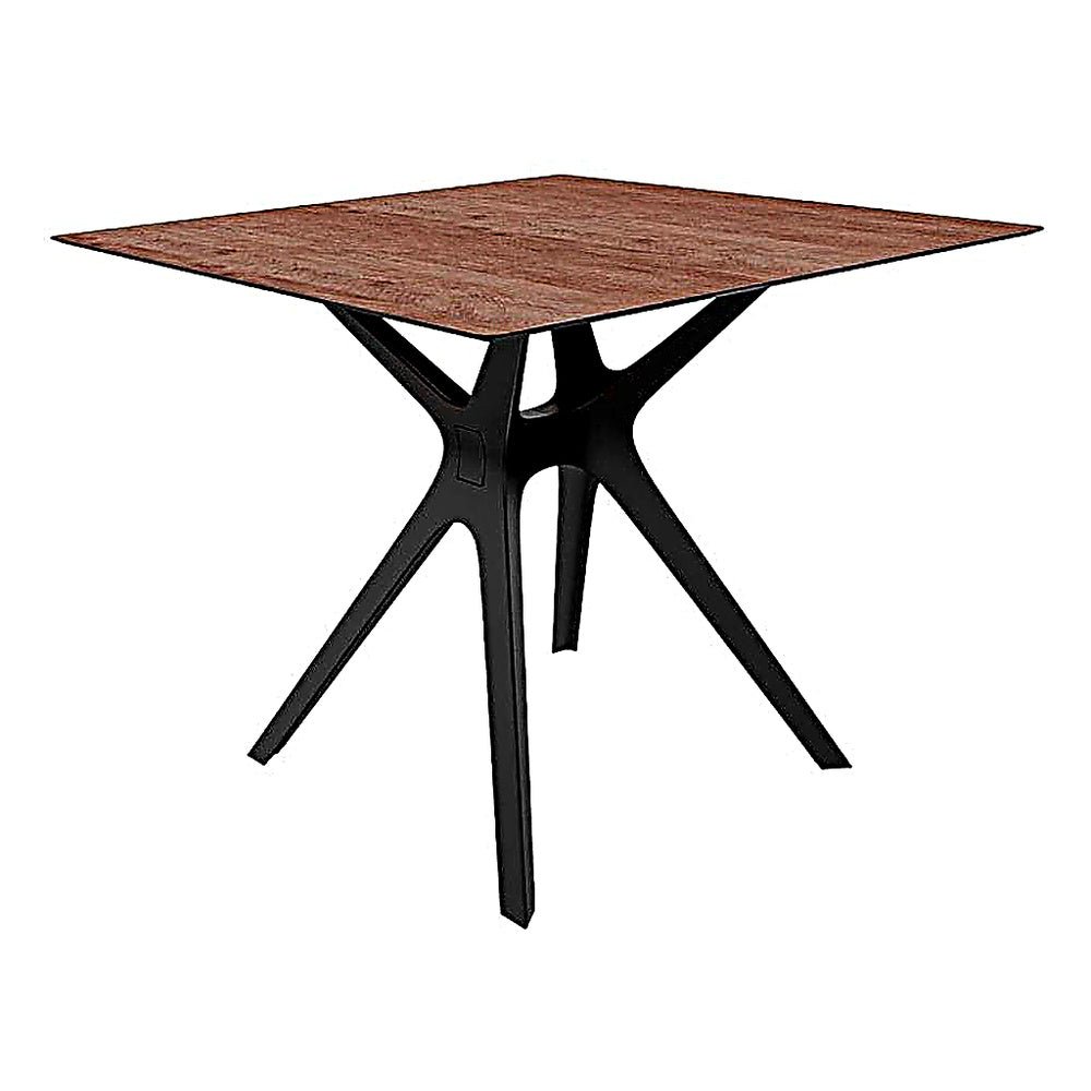 Base y Cubierta Comercial al Aire Libre Cuadrada - RESOL VELA S 80 X 80 HPL - Varios Colores - Tecnología Asistida Gas con Protección UV y Enlazadas - 04071 - Resol - NOGAL BEAT - Mesa de Terraza
