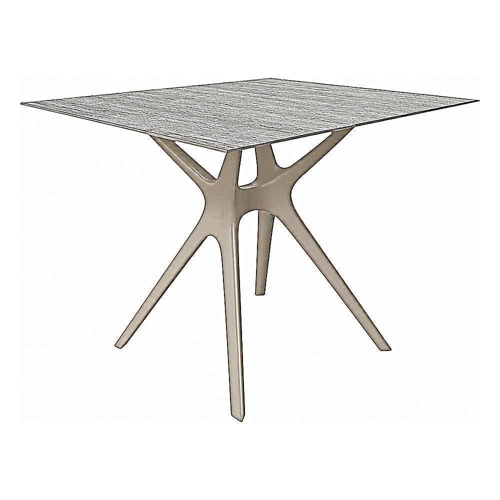 Base y Cubierta Comercial al Aire Libre Cuadrada - RESOL VELA S 80 X 80 HPL - Varios Colores - Tecnología Asistida Gas con Protección UV y Enlazadas - 04072 - Resol - NOGAL BEAT - Mesa de Terraza