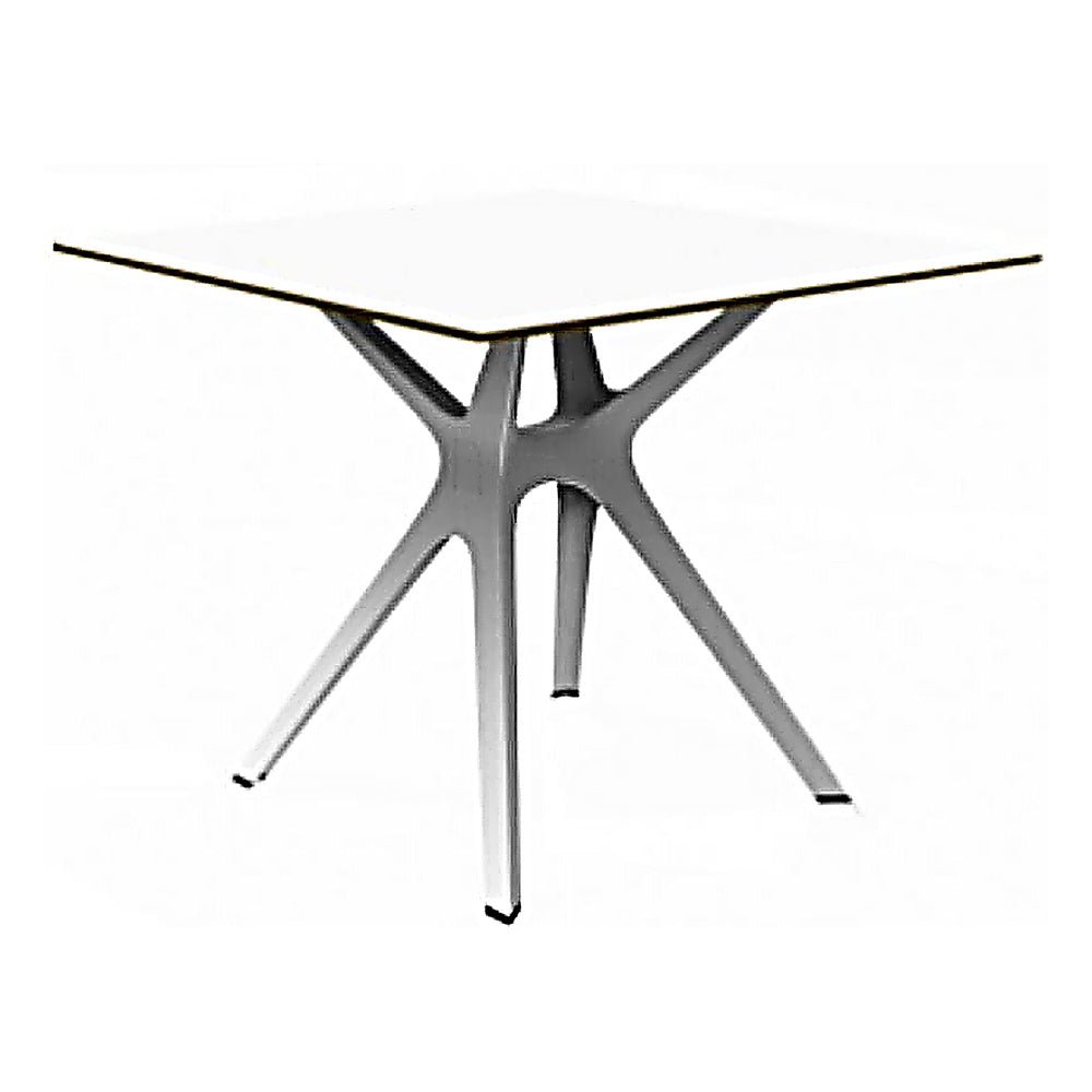 Base y Cubierta Comercial al Aire Libre Cuadrada - RESOL VELA S 80 X 80 HPL - Varios Colores - Tecnología Asistida Gas con Protección UV y Enlazadas - 03073 - Resol - NOGAL BEAT - Mesa de Terraza