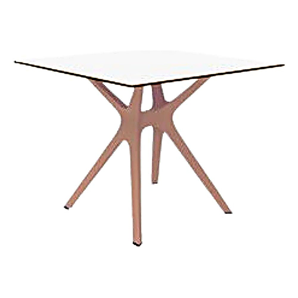 Base y Cubierta Comercial al Aire Libre Cuadrada - RESOL VELA S 90 X 90 HPL - Varios Colores - Tecnología Asistida Gas con Protección UV y Enlazadas - 03085 - Resol - NOGAL BEAT - Mesa de Terraza