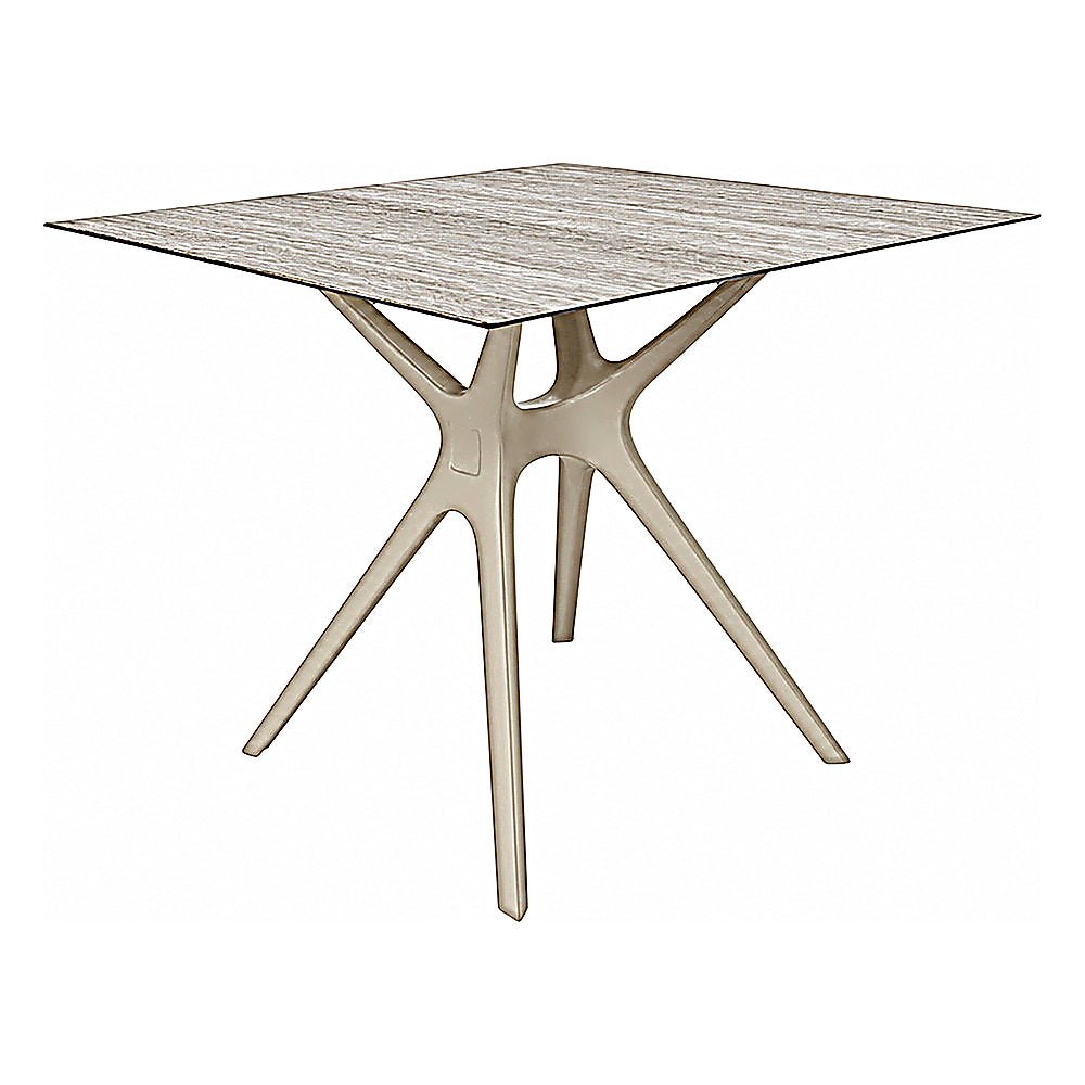 Base y Cubierta Comercial al Aire Libre Cuadrada - RESOL VELA S 90 X 90 HPL - Varios Colores - Tecnología Asistida Gas con Protección UV y Enlazadas - 04084 - Resol - NOGAL BEAT - Mesa de Terraza