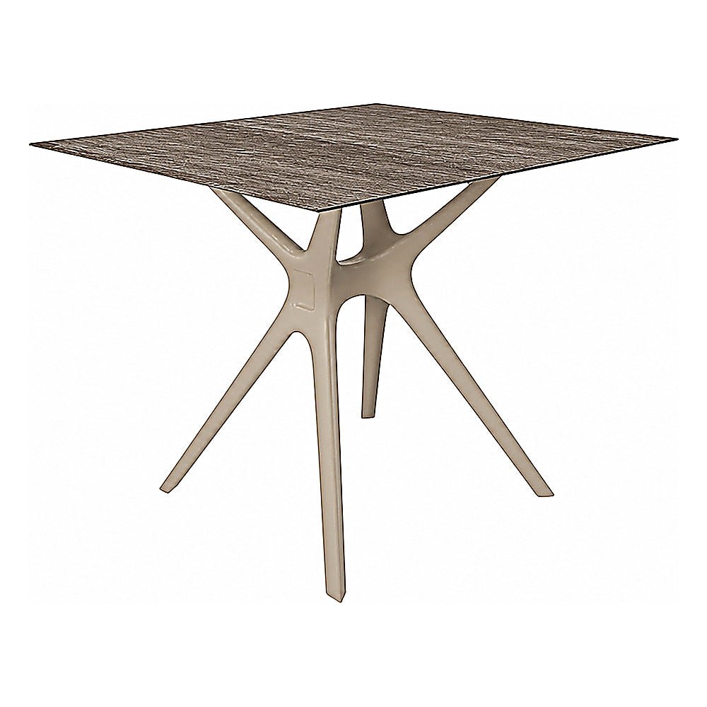 Base y Cubierta Comercial al Aire Libre Cuadrada - RESOL VELA S 90 X 90 HPL - Varios Colores - Tecnología Asistida Gas con Protección UV y Enlazadas - 04085 - Resol - NOGAL BEAT - Mesa de Terraza