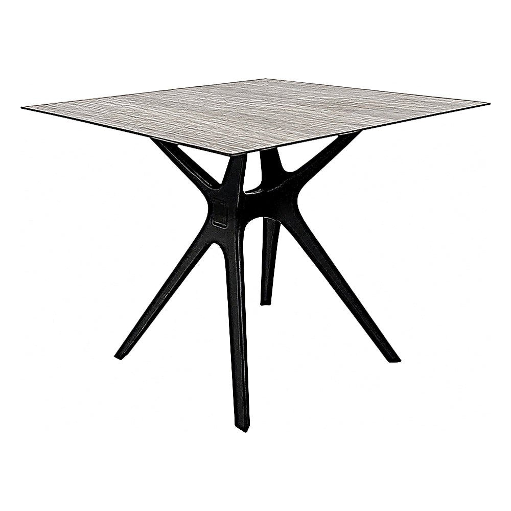 Base y Cubierta Comercial al Aire Libre Cuadrada - RESOL VELA S 90 X 90 HPL - Varios Colores - Tecnología Asistida Gas con Protección UV y Enlazadas - 04081 - Resol - NOGAL BEAT - Mesa de Terraza