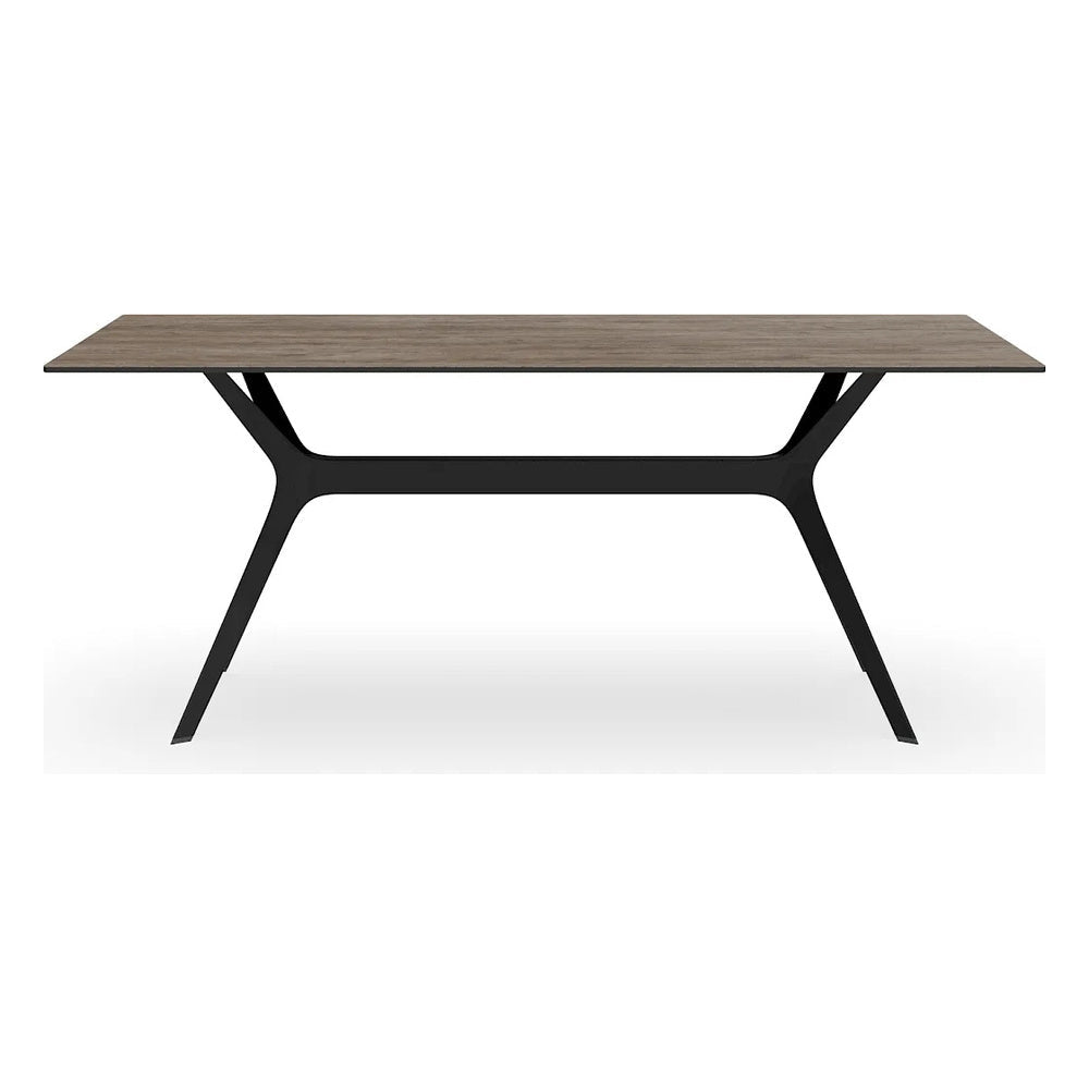 Base y Cubierta Comercial al Aire Libre Rectangular - RESOL VELA L 180 X 90 HPL - Varios Colores - Tecnología Asistida Gas con Protección UV y Enlazadas - 04106 - Resol - NOGAL BEAT - Mesa de Terraza