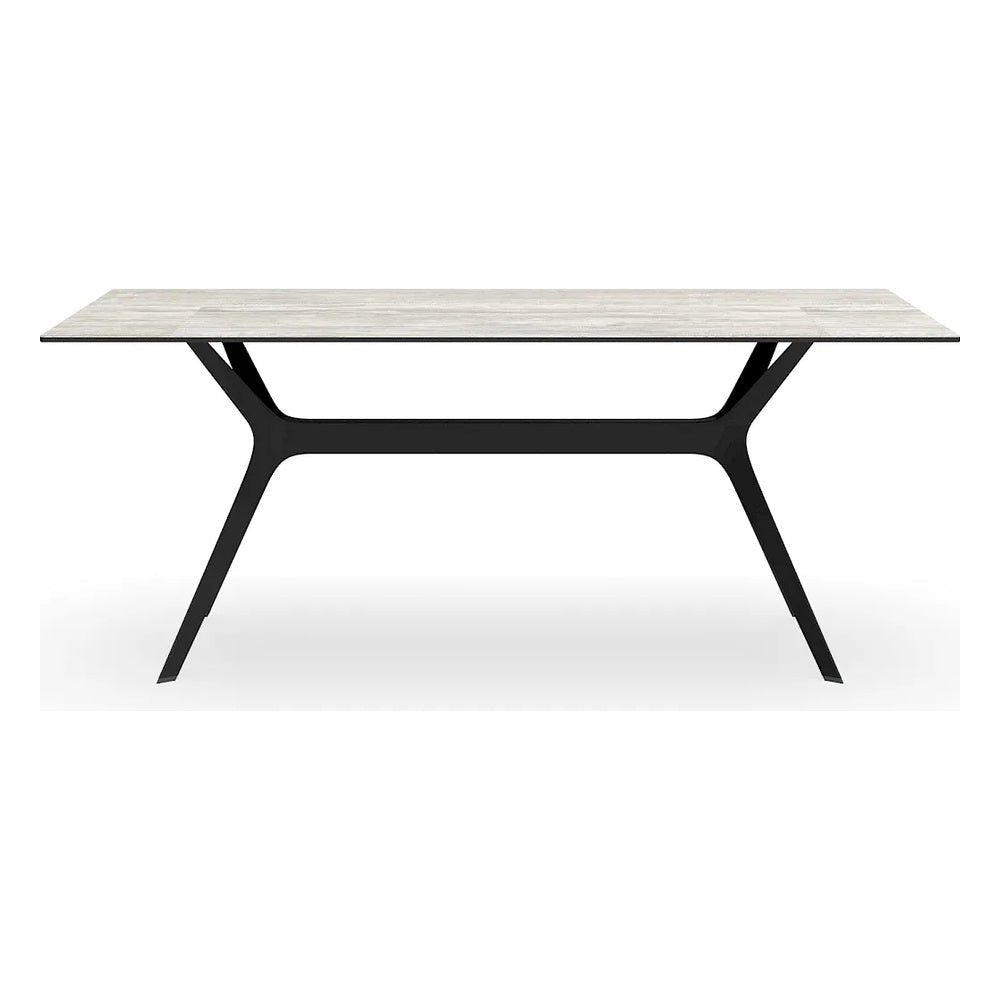 Base y Cubierta Comercial al Aire Libre Rectangular - RESOL VELA L 180 X 90 HPL - Varios Colores - Tecnología Asistida Gas con Protección UV y Enlazadas - 04105 - Resol - NOGAL BEAT - Mesa de Terraza