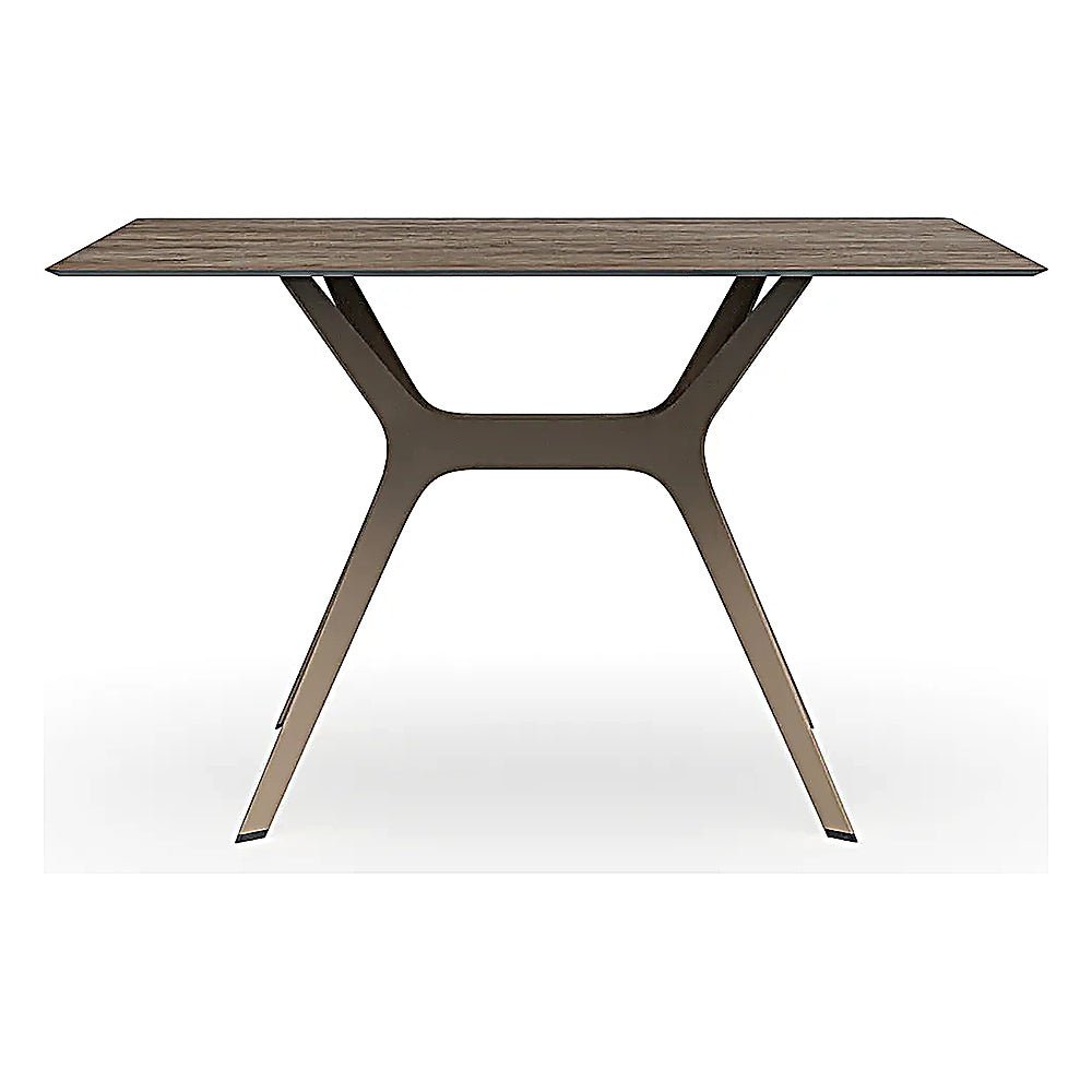 Base y Cubierta Comercial al Aire Libre Rectangular - RESOL VELA M 120 X 80 HPL - Varios Colores - Tecnología Asistida Gas con Protección UV y Enlazadas - 04097 - Resol - NOGAL BEAT - Mesa de Terraza