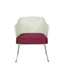 Silla de visita Techno Switch con concha de polipropileno blanco, asiento tapizado y base de acero cromada