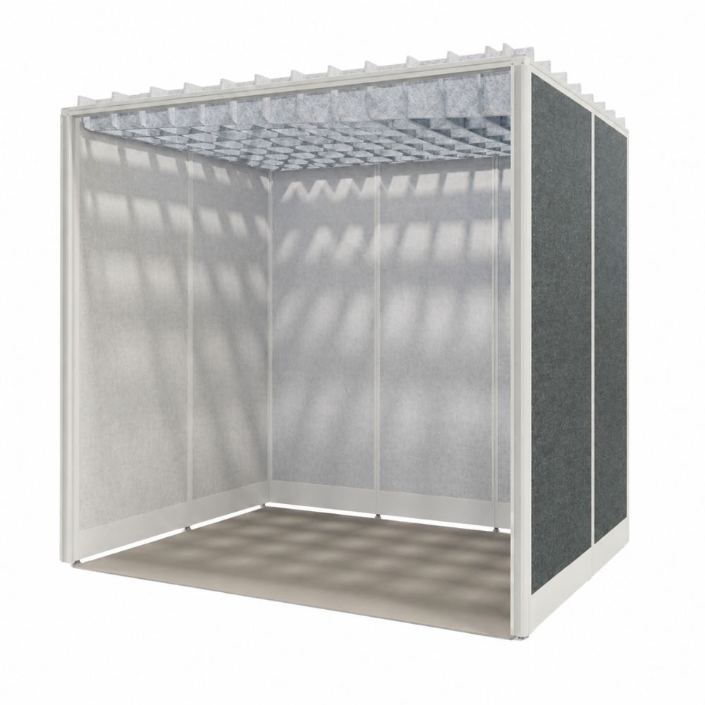 Cabina para Oficina - VERSA CABINA V60 - Fondo 130 cm - Varios Materiales - V6-CB1322M V60 - VERSA - NOGAL BEAT - Panel Acústico