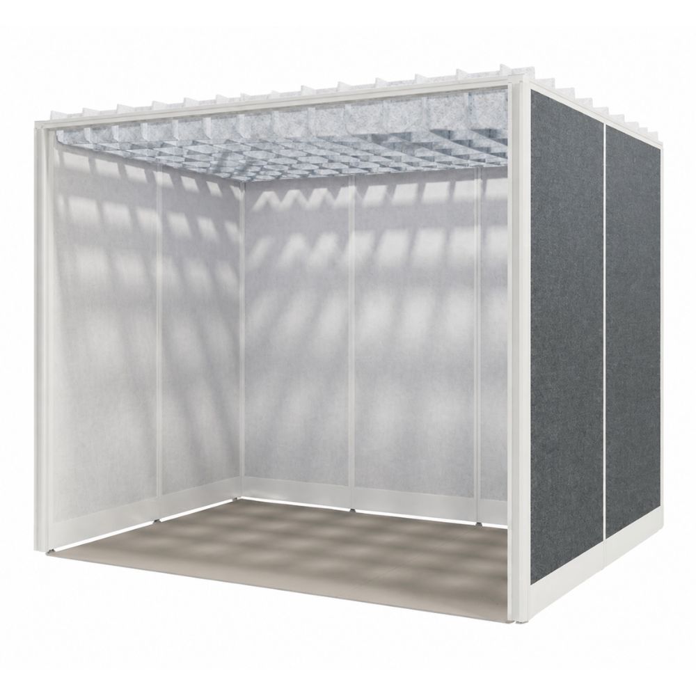 Cabina para Oficina - VERSA CABINA V60 - Fondo 170 cm - Varios Materiales - Lanzamientos - V6-CB1722M LANZAMIENTOS - VERSA - NOGAL BEAT - Panel Acústico