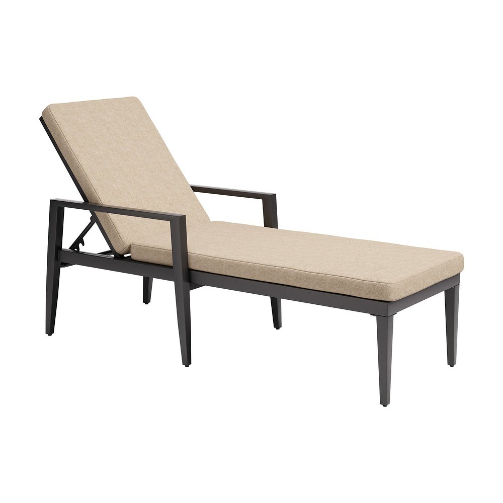 Camastro de Intemperie para Zona de Alberca - ZUO SANTA CLARITA - Café - Asiento y Respaldo Tapizados con Tela para Exterior - 704293 - Zuo - NOGAL BEAT - Camastro