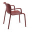 Silla comercial COLOS Momo 2 con descansabrazos, asiento de lámina de acero y estructura tubular redonda