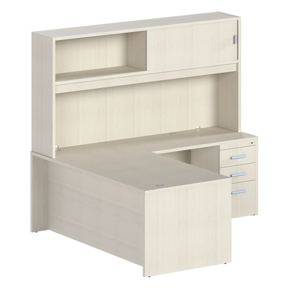 Conjunto Ejecutivo en L para Despacho - GEBESA PRIME - Frente 210 cm - Derecha - GBR125R - GEBESA - NOGAL BEAT - Escritorio de Oficina