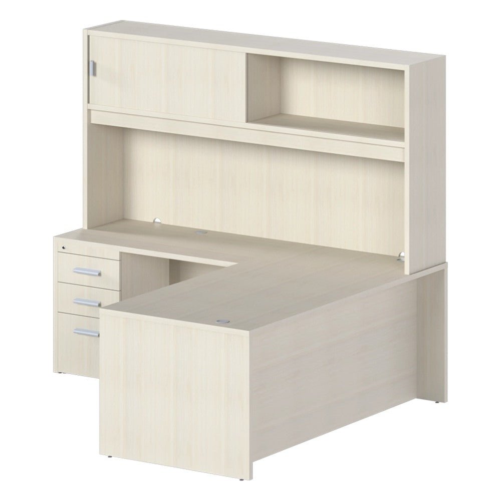 Conjunto Ejecutivo en L para Despacho - GEBESA PRIME - Frente 210 cm - Izquierda - GBR125L - GEBESA - NOGAL BEAT - Escritorio de Oficina