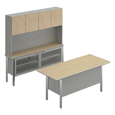 Conjunto Ejecutivo para Oficina de Dirección - GEBESA CONCORD - Frente 180 cm - Con Puertas de Vidrio - GAO120CV - GEBESA - NOGAL BEAT - Escritorio de Oficina