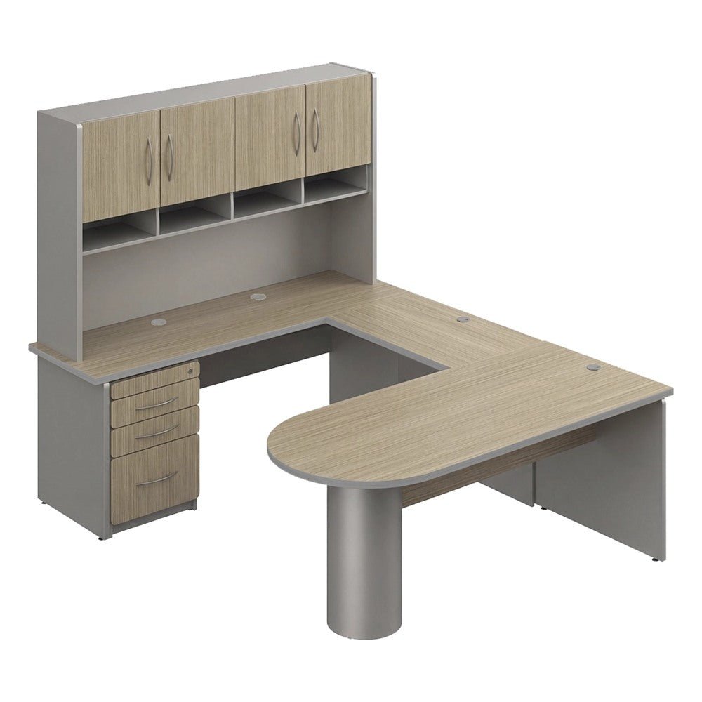 Conjunto Ejecutivo para Oficina Privada - GEBESA SPAZIO - Frente 180.8 cm - GBS120 - GEBESA - NOGAL BEAT - Escritorio de Oficina