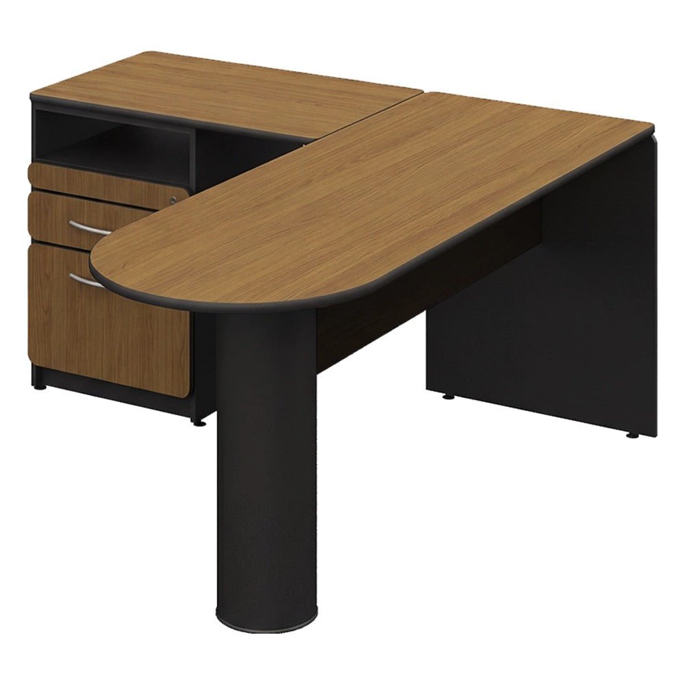 Conjunto Operativo para Oficina - GEBESA BASIC - Frente 160 cm - GBA140 - GEBESA - NOGAL BEAT - Escritorio de Oficina