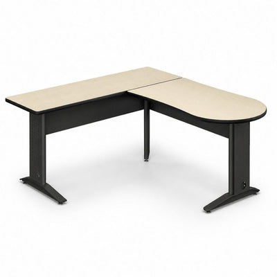 Conjunto Peninsular Analista de Oficina - GEBESA CYBER - Frente 170 cm - GAK170MM3M28 - GEBESA - NOGAL BEAT - Escritorio de Oficina