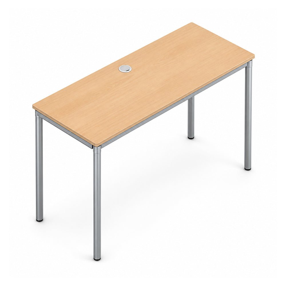 Credenza para Oficina 4 Patas - VERSA READY - Varios Colores - Frente 140 cm - Cubierta en Melamina o LPAP de 28 mm con Esquinas Boleadas y Grommet - RE-254 - VERSA - NOGAL BEAT - Credenza