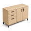 Credenza para Oficina Alta con Cajonera 2+1 - VERSA READY - Varios Colores - 2 Puertas Abatibles Melamínicas con 1 Entrepaño Interno - RE-840I - VERSA - NOGAL BEAT - Credenza