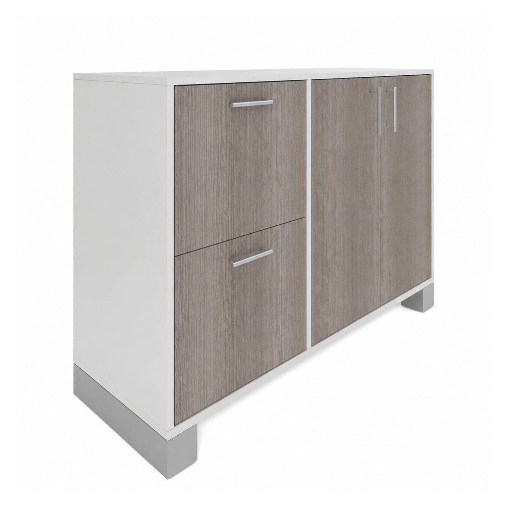 Credenza para Oficina Alta con Cajonera - VERSA AXIO - Varios Colores - Cajonera con Cerradura - AO-842D - VERSA - NOGAL BEAT - Credenza