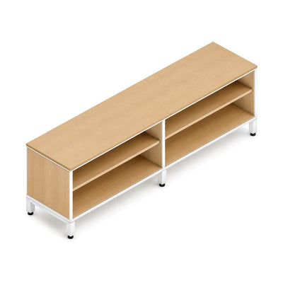 Credenza para Oficina Baja Abierta con Division Central y 2 - VERSA LEVA - Altura 57 cm - VP-826 LEVA - VERSA - NOGAL BEAT - Credenza