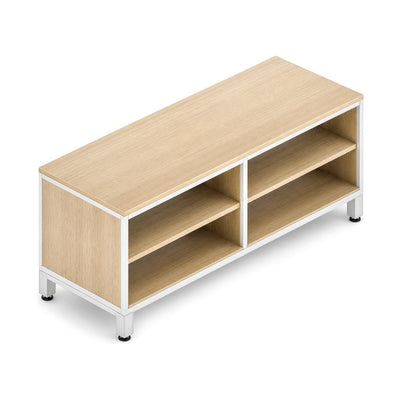 Credenza para Oficina Baja con 2 Entrepaños Metálicos Troquelado Link - VERSA VENTO PLUS - Varios Colores - Altura 57 cm - 2 Patas Cortas Vento Plus Marco en Acero - VP-808 VENTO PLUS - VERSA - NOGAL BEAT - Credenza