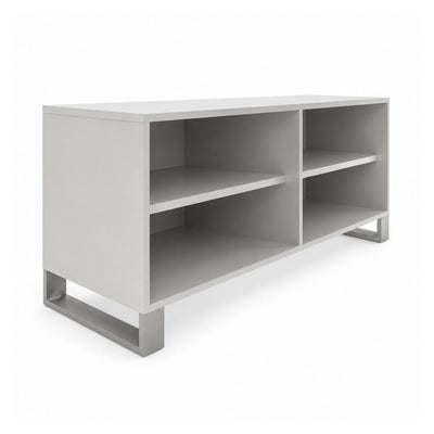 Credenza para Oficina Baja - VERSA AXIO - Blanco/Gris - Fija 57cm - AO-808 - VERSA - NOGAL BEAT - Credenza