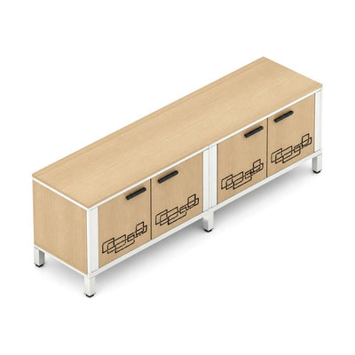 Credenza para Oficina Baja - VERSA LEVA - Frente 180 cm y Altura 57 cm - Entrepaños Internos Melamínicos - VP-832 LEVA - VERSA - NOGAL BEAT - Credenza