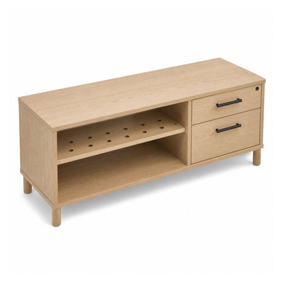 Credenza para Oficina Baja - VERSA READY - Varios Colores - Altura 57 cm - Entrepaño Metálico Estampado Plug con Ajuste de Altura - RE-804D - VERSA - NOGAL BEAT - Credenza