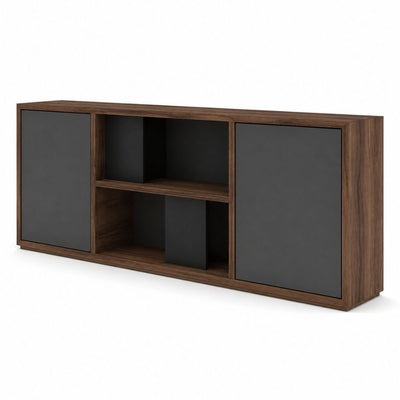 Credenza para Oficina - VERSA PIANNO - 2 Puertas en MDF Pintado - PI-510N - VERSA - NOGAL BEAT - Credenza