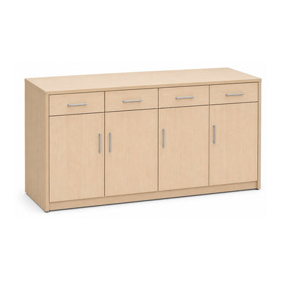 Credenza para Sala de Consejo - GEBESA MESAS CONFIGURABLES - 4 Puertas y 4 Cajones - Frente 180 cm - GBJ538180BP - GEBESA - NOGAL BEAT - Credenza