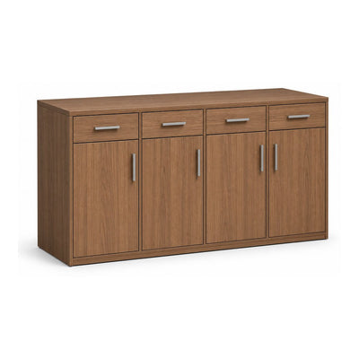 Credenza para Sala de Consejo - GEBESA MESAS CONFIGURABLES - 4 Puertas y 4 Cajones - Frente 180 cm - GBJ538180CN - GEBESA - NOGAL BEAT - Credenza