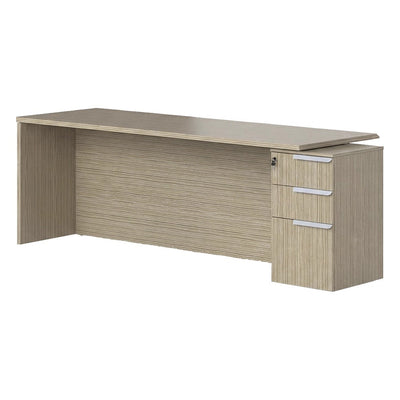 Escritorio con Pedestal para Oficina Ejecutiva - GEBESA BENTO - Frente 225 cm - Mano Derecha - GCB250225R - GEBESA - NOGAL BEAT - Escritorio de Oficina