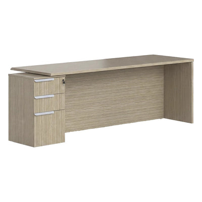 Escritorio con Pedestal para Oficina Privada - GEBESA BENTO - Frente 225 cm - Mano Izquierda - GCB250225L - GEBESA - NOGAL BEAT - Escritorio de Oficina