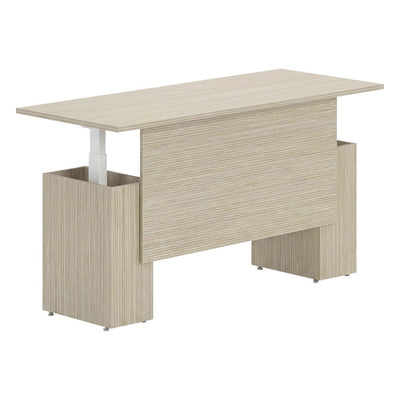 Escritorio de Altura Ajustable para Oficina Ejecutiva - GEBESA BENTO - Frente 205 cm - Base Eléctrica ASCEND - GCB260205 - GEBESA - NOGAL BEAT - Escritorio de Oficina