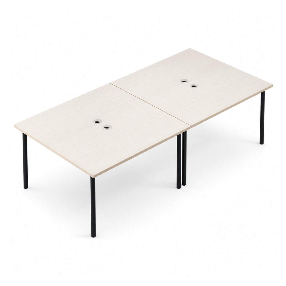 Escritorio de Oficina Bench 4 Usuarios - VERSA READY - Varios Colores - 280 × 120 cm - Cubierta Melamina 28mm o LPAP 28mm - RE-662 - VERSA - NOGAL BEAT - Escritorio de Oficina